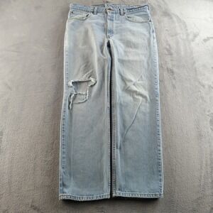 Vintage 90s Levis Jeans 38 (Fits 36x28) Blue Light Wash Slim 516 Made in Canada